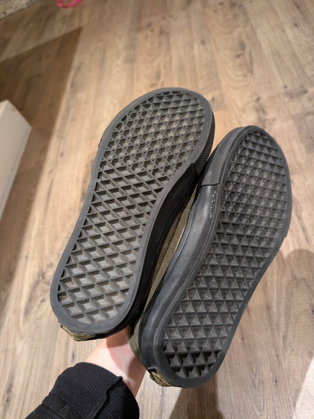 Vans Olive Green Suede Penny Loafers - Picture 2 of 7